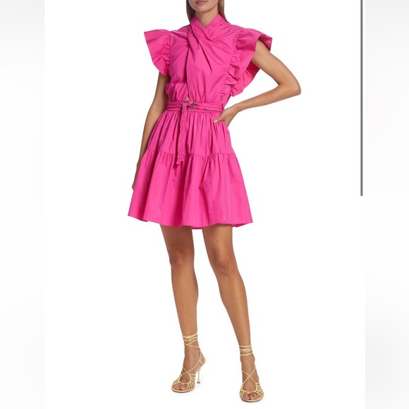 Derek Lam 10 crossby Finn ruffle wrap dress - Picture 2 of 8